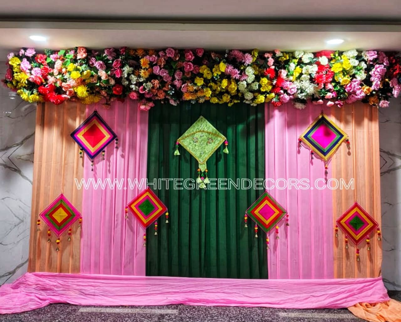 Pastel Mehndi Backdrop Setup