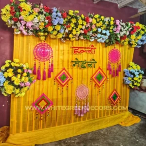Haldi and Flower Backdrop