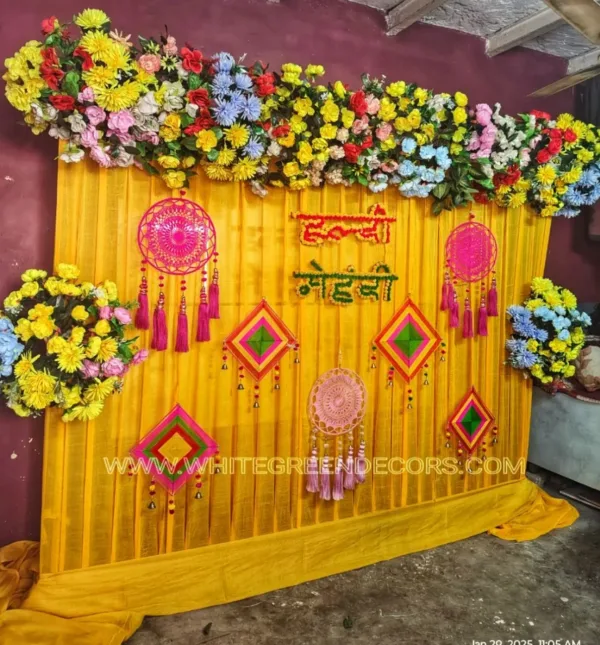 Haldi and Flower Backdrop