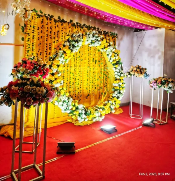 Haldi Flower Backdrop