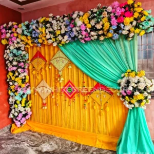 Haldi or Mehndi Backdrop Decoration