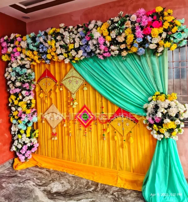 Haldi or Mehndi Backdrop Decoration