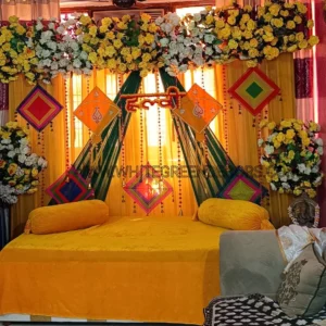 🌼 Indoor Haldi Backdrop Setup