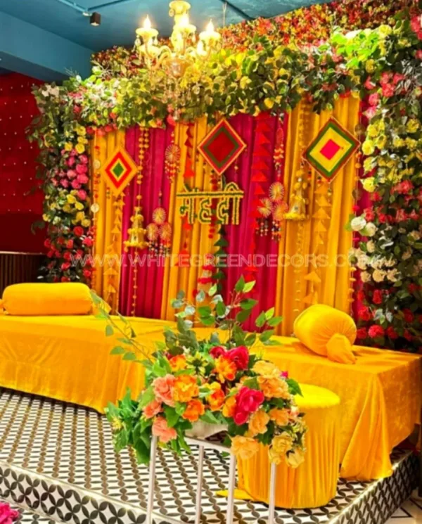 Mehndi Backdrop Setup